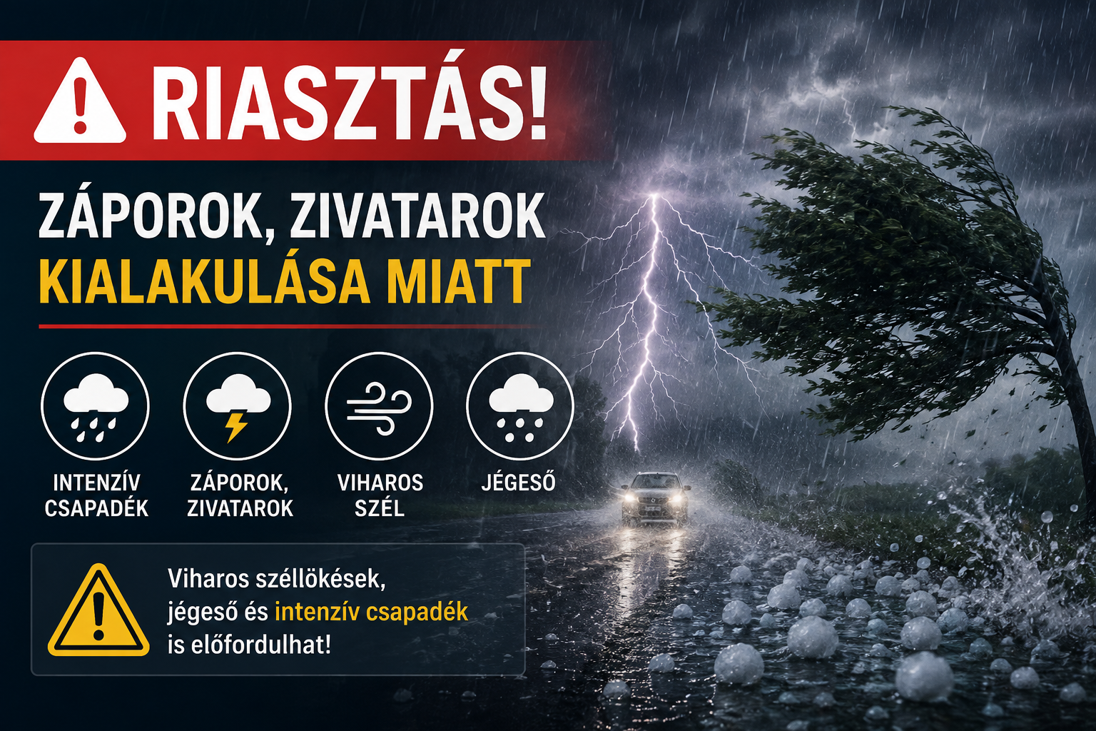 Elsőfokú riasztást adtak ki péntekre zivatarok kialakulása miatt - Mindeközben a HungaroMet a magas középhőmérsékletre is figyelmeztet