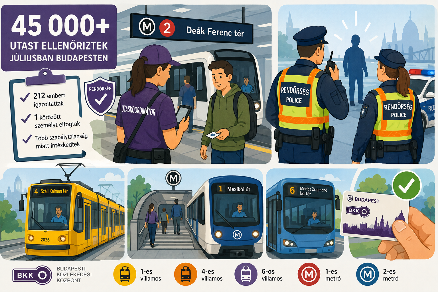 Több mint 45 ezer utast ellenőriztek Budapesten