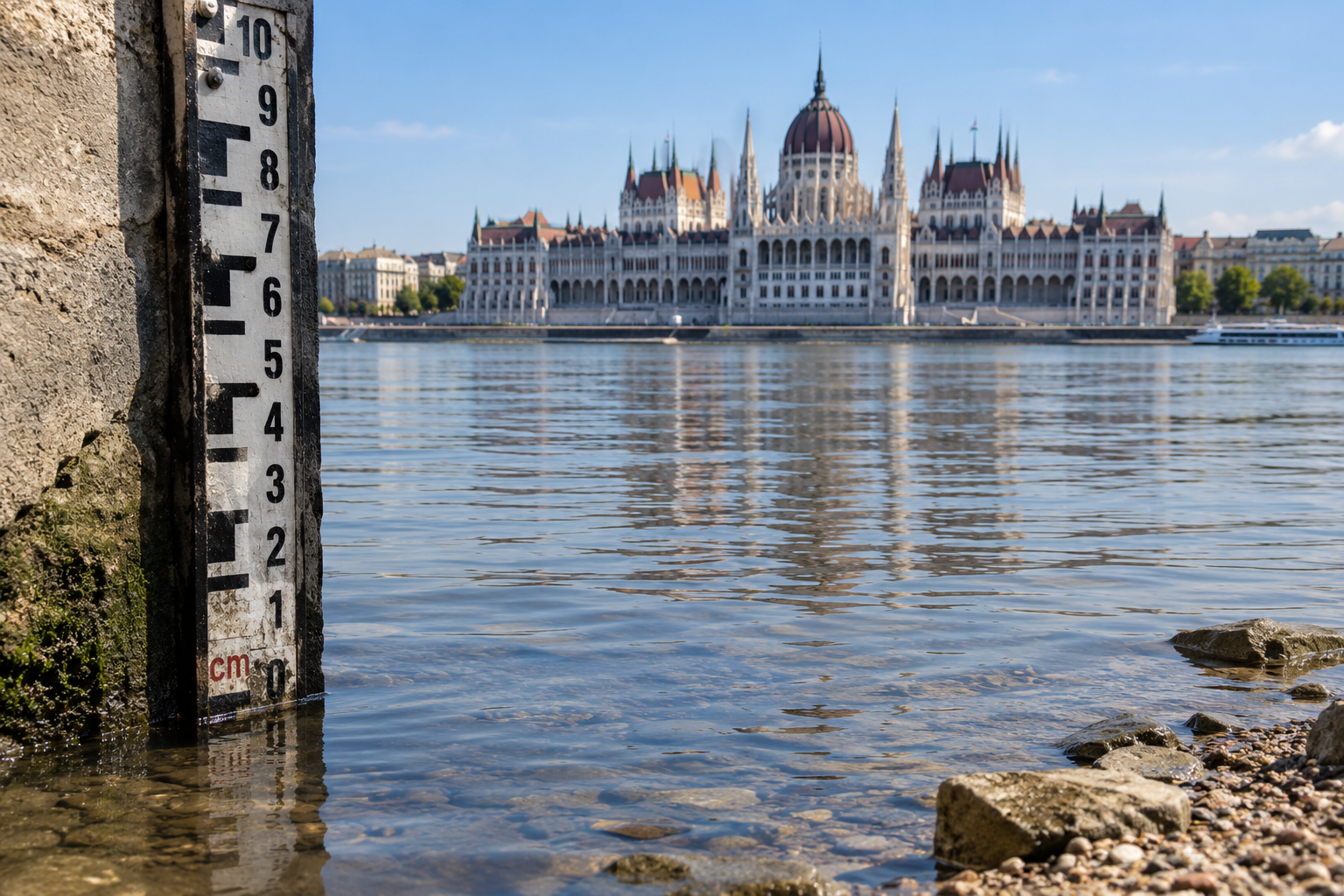 Az eddig mért legalacsonyabb, 1 centiméteres a vízállás a Dunán Budapestnél